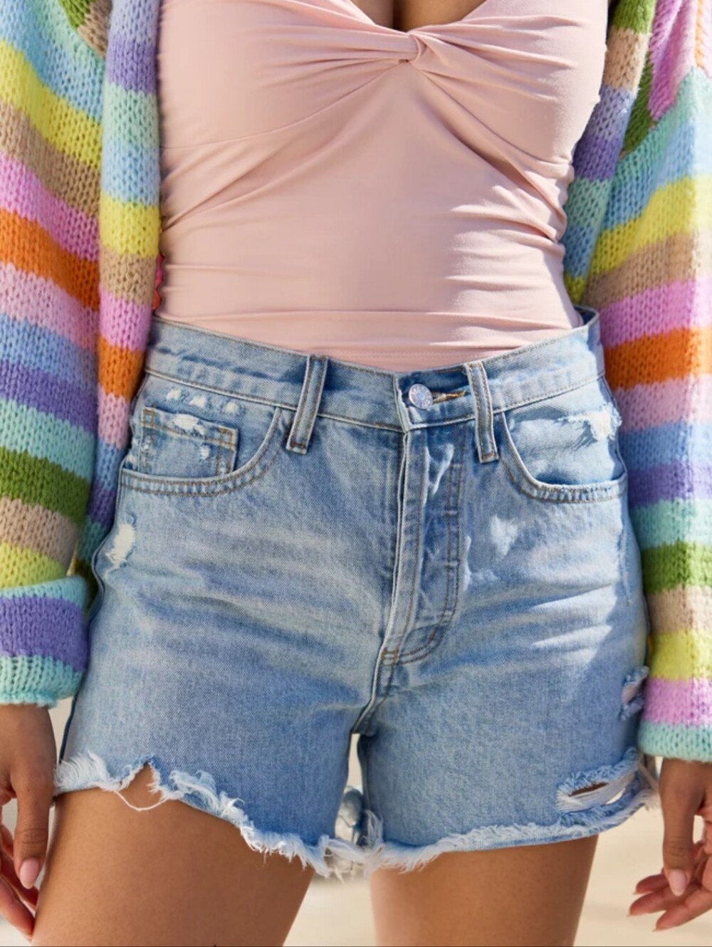 Pink Lily Blue Jean Shorts